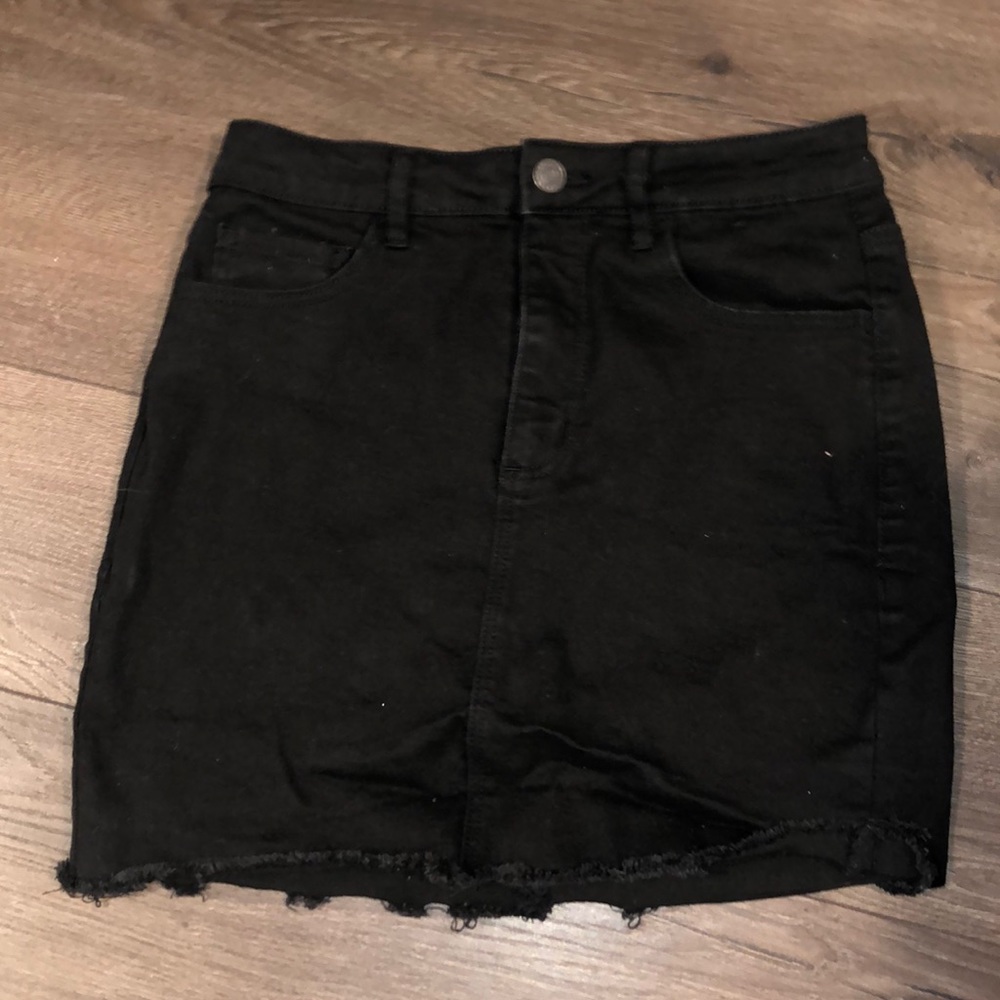 Black mini jean skirt from garage